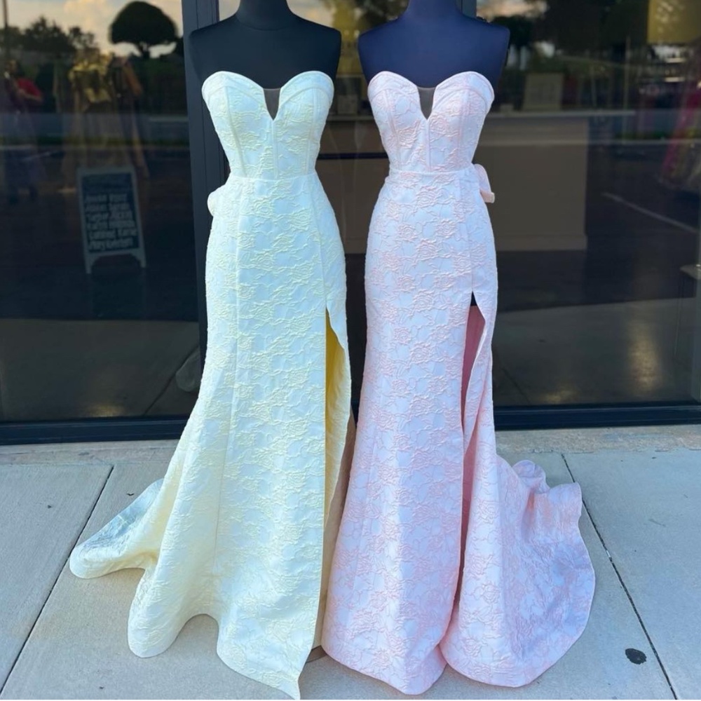Kissprom Strapless Floral Mermaid Dress with Slit - Pink/size 12